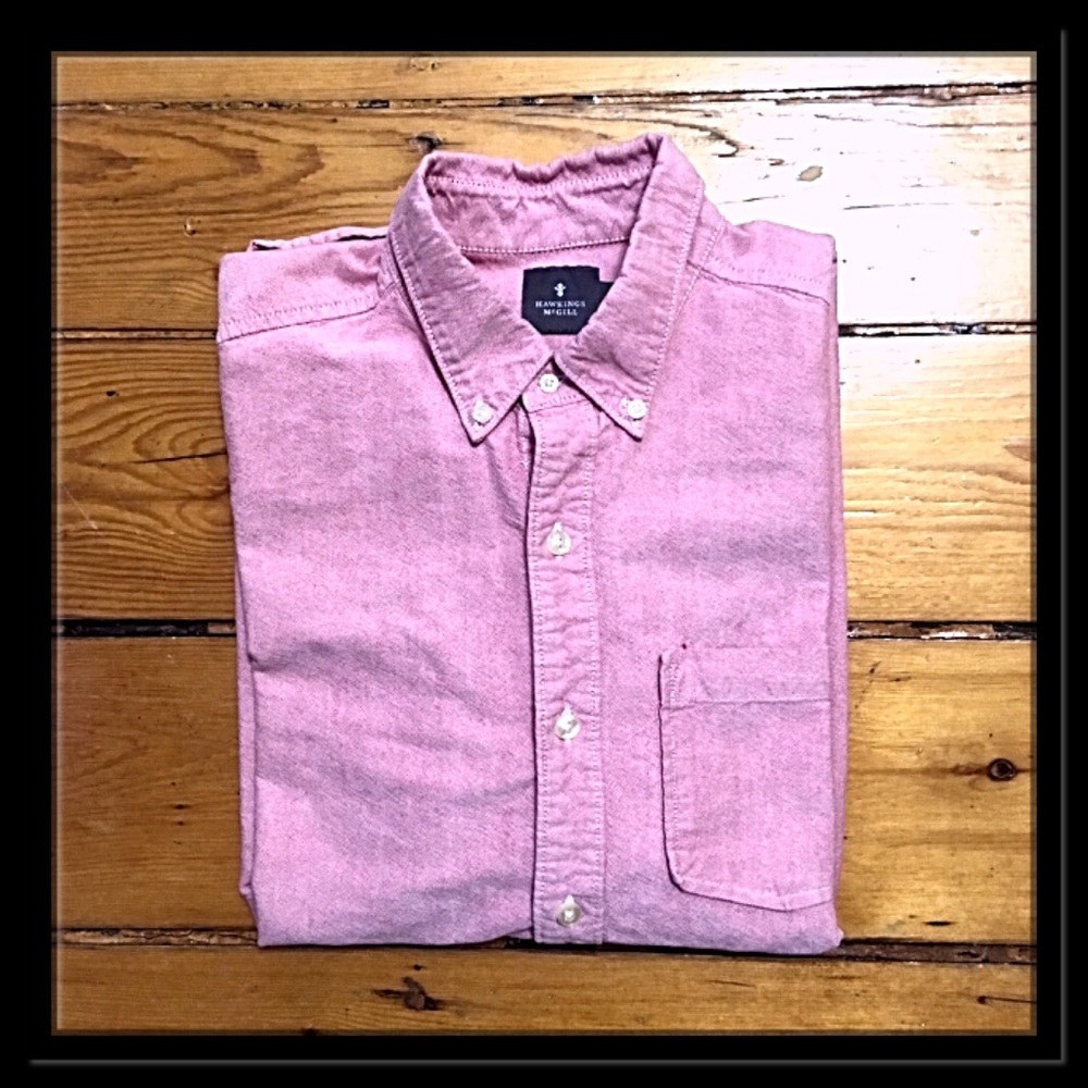 UO Hawking McGill pink cotton button down collar - Picture 8 of 8